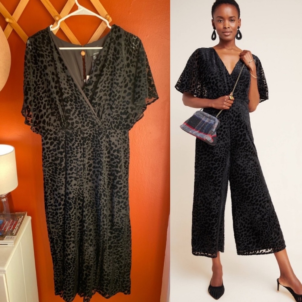 [Greylin] Cerise Burnout Velvet Jumpsuit